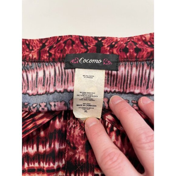 Cocomo Women's Pullover Flowy Blouse XL Roll Tab Sleeves Multicolor Top Career - Picture 3 of 8